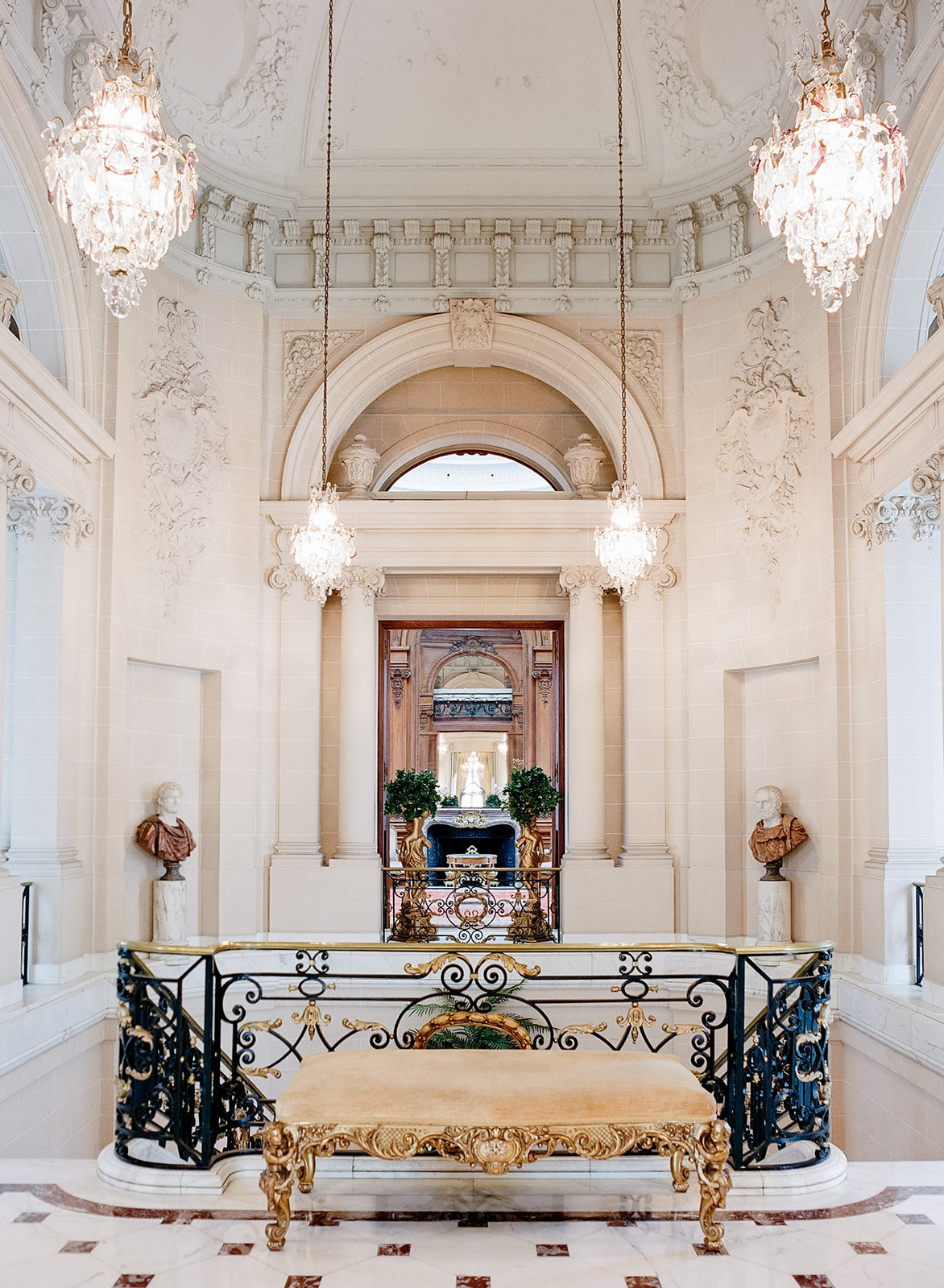 Hallway inside the European-style wedding venue Perry Belmont House in Washington DC